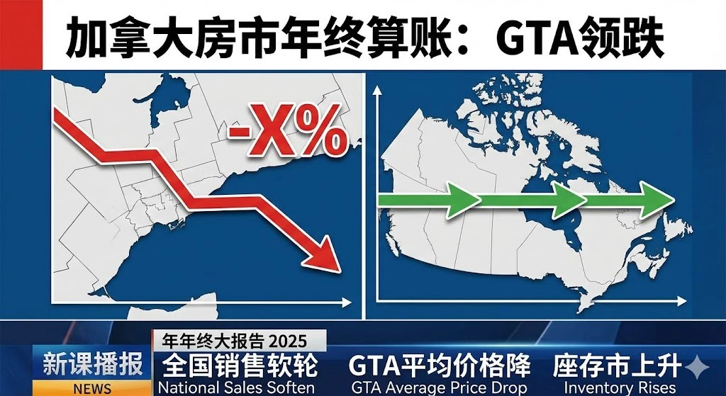 加拿大房市年终算账：GTA领跌，全国只有这里在涨