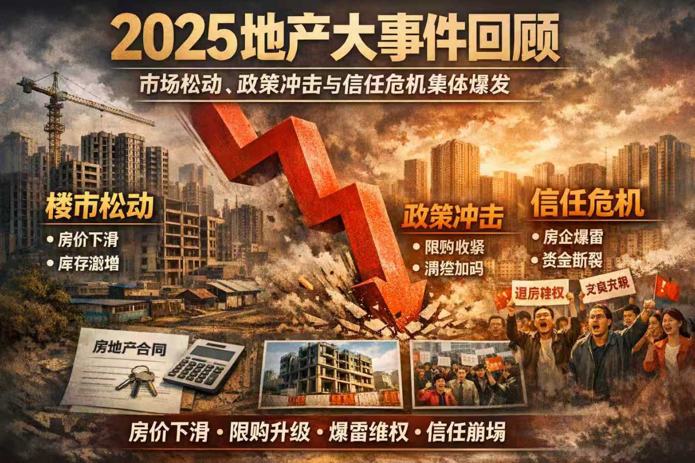 2025地产大事件回顾：市场松动、政策冲击与信任危机集体爆发
