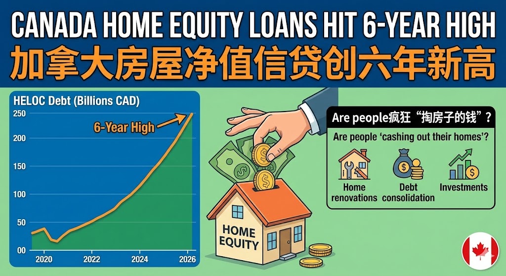 加拿大房屋净值信贷创六年新高，大家在疯狂“掏房子的钱”？