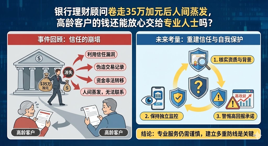 金融诈骗！银行理财顾问卷走35万加元后人间蒸发！
