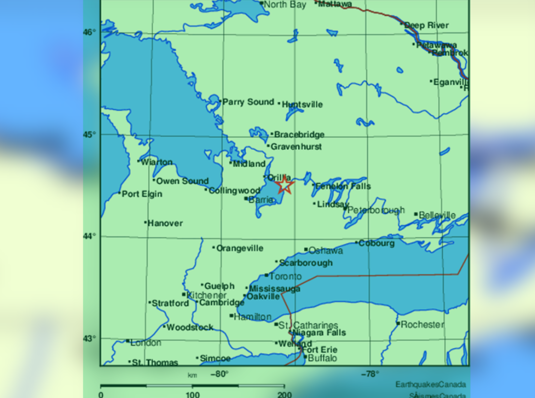 安省南部昨夜发生轻微地震
