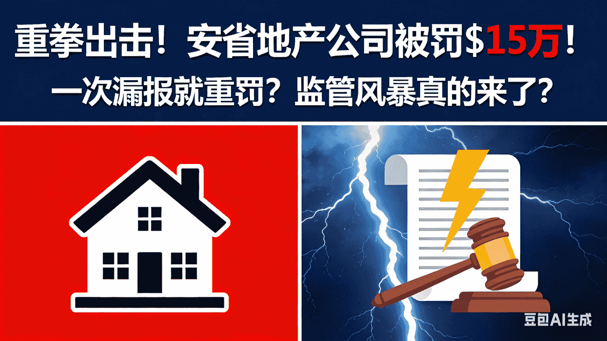 重拳出击！安省地产公司被罚$15万！一次漏报就重罚？监管风暴真的来了？