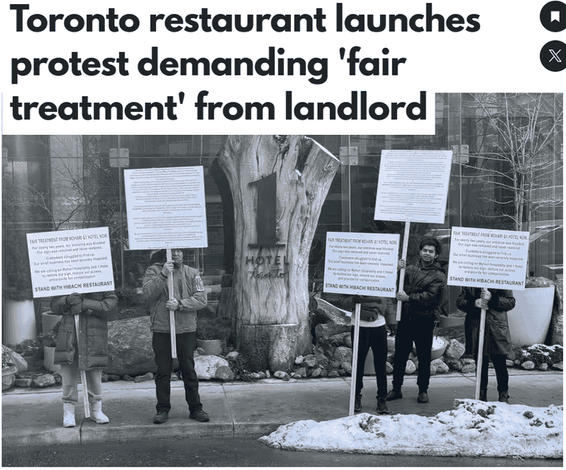  太惨了！多伦多知名华人餐厅被封门拆牌，老板上街抗议