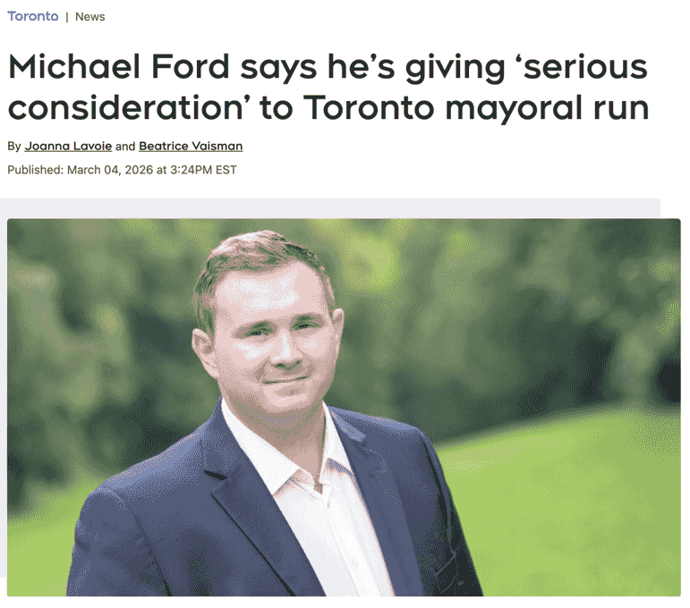 关注！多伦多市长选战风云突变：福特家族宣布入场，你支持谁？