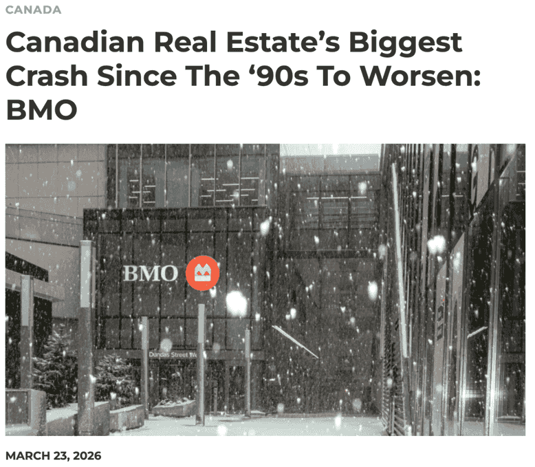 90年代大崩盘重演？BMO预警：加拿大房价实际已9年零涨幅，2029年前恐难翻身