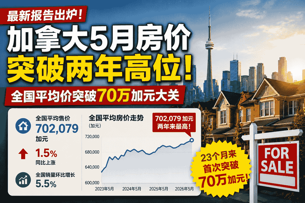 加拿大房价突破$70万！两年新高，CREA官宣：销售势头正全面回暖？