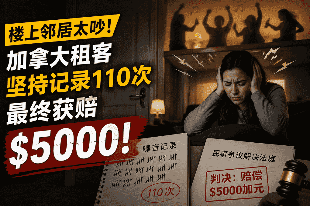 加拿大租客忍受楼上噪音10个月，记录110次后能获赔5000加元？