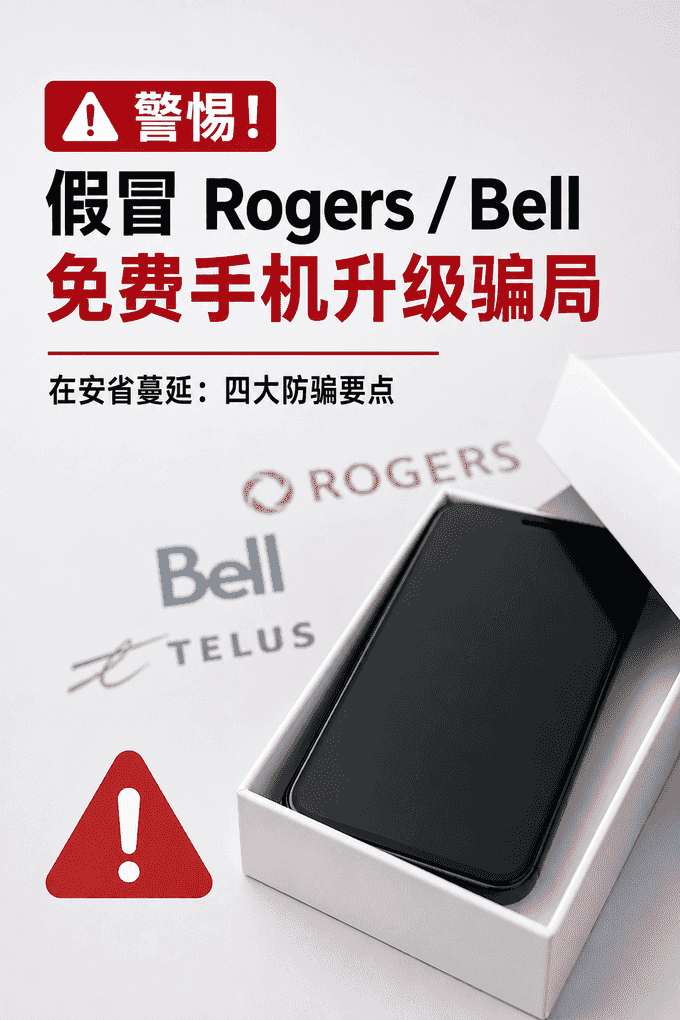 警惕假冒Rogers/Bell免费手机升级骗局在安省蔓延！