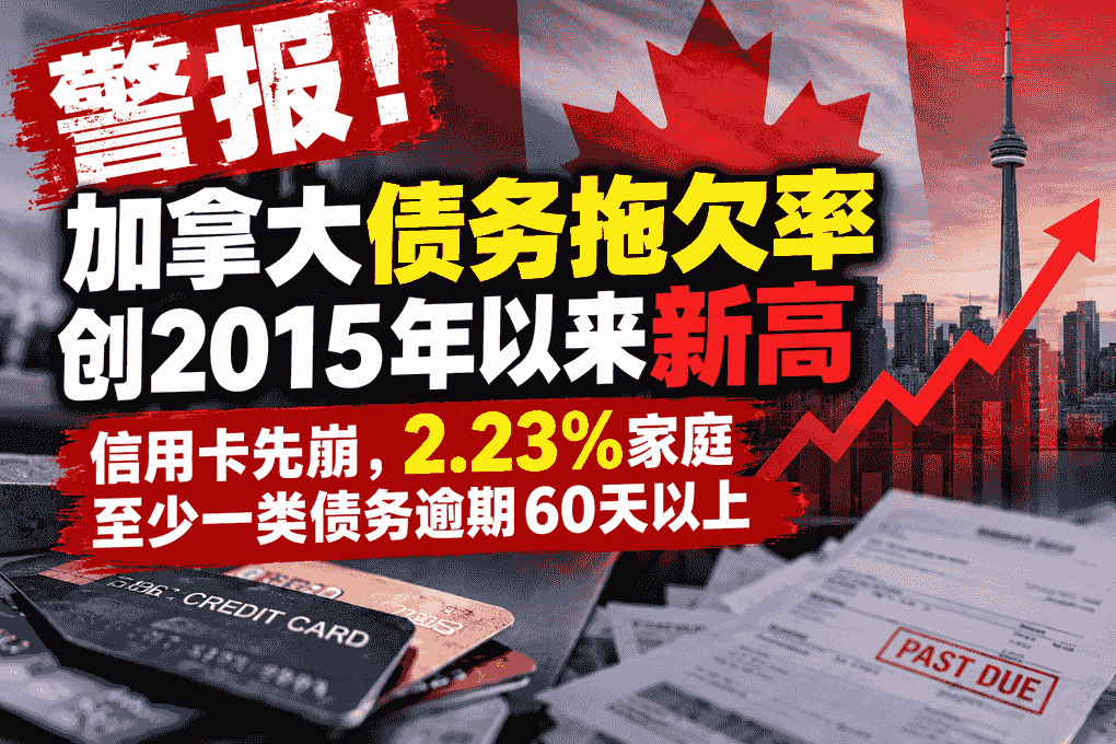 警报！加拿大债务拖欠率创2015年以来新高——信用卡先崩，2.23%家庭至少一类债务逾期60天以上