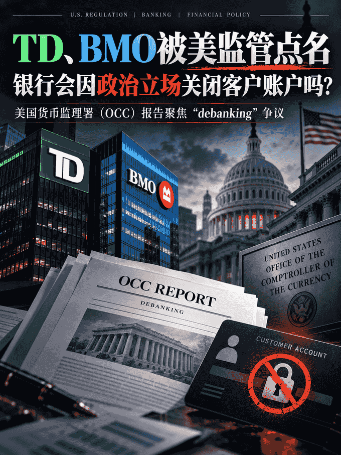 TD和BMO被美国监管机构点名，银行会因为政治立场关闭客户账户吗？