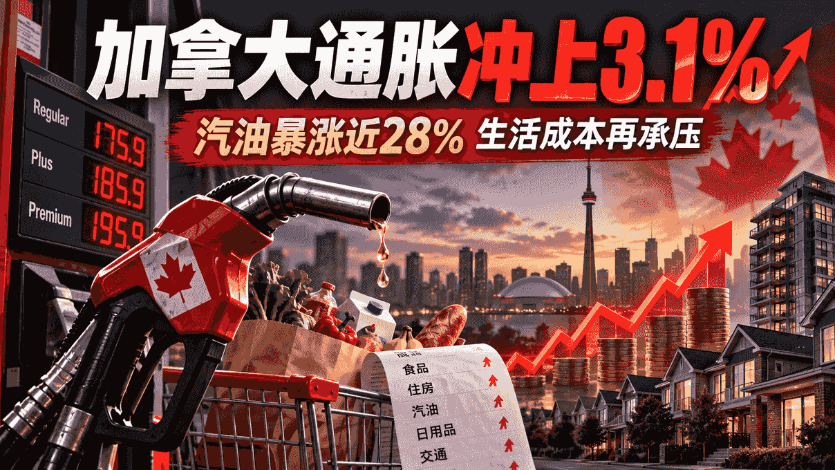 加拿大通胀又冲上3.1%！汽油暴涨近28%，生活成本为何还是降不下来？